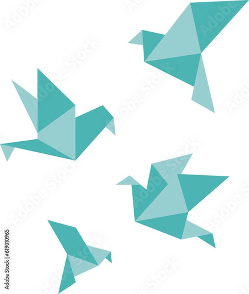 Obraz origami paper birds vector image	