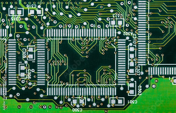 Fototapeta Computer motherboard closeup