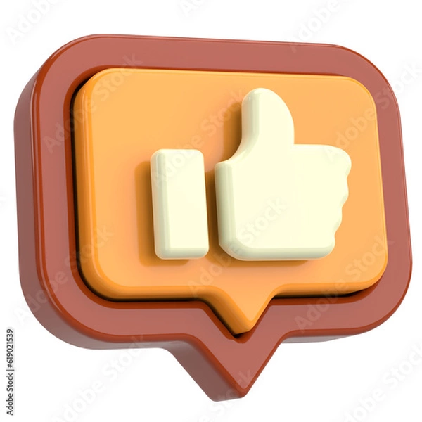 Fototapeta Like icon. Like button. 3D illustration.