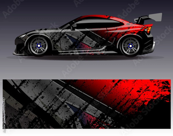 Fototapeta Wektor designu samochodu. Graphic Abstract Stripe Racing Projekty w tle dla pojazdów, rajdu, rasy, przygody i wyścigów samochodowych