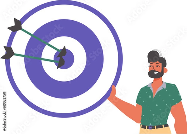 Fototapeta The derision holds in his spend a devour with arrow that hit the attentiveness on. Trendy style, Vector Illustration