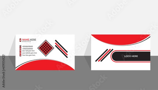 Obraz Creative and modern business card creative business card template with triangles, squares, round, waves for business, Luxury business card design template visiting card.