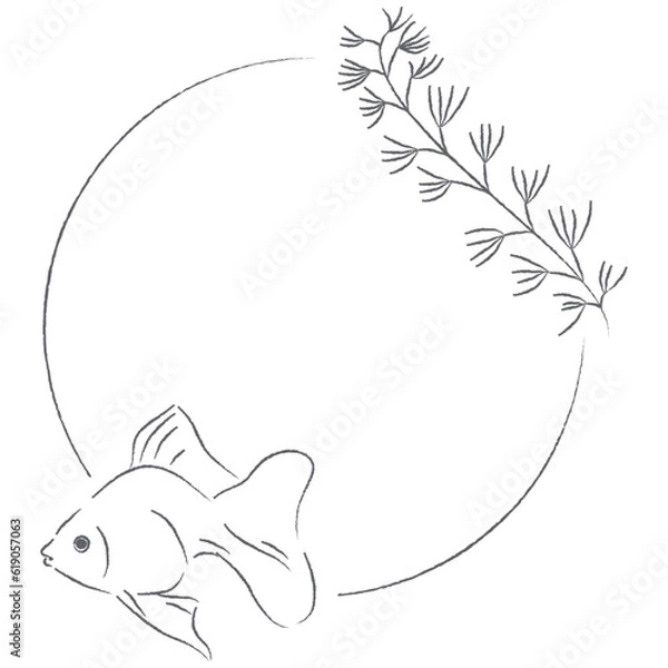 Obraz 金魚のイラストフレーム