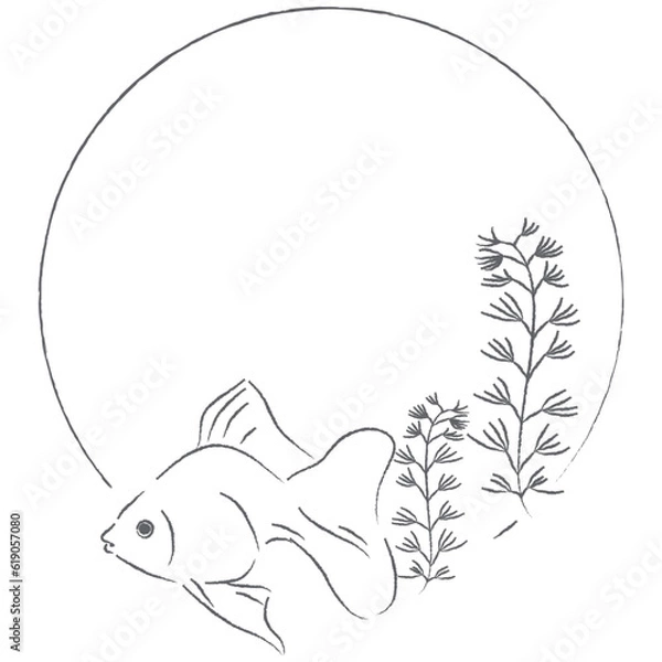 Obraz 金魚のイラストフレーム