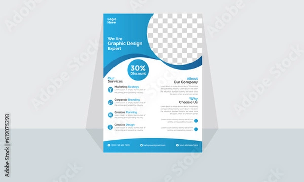 Fototapeta Professional,Modern Corporate and Creative Business Flyer Design Template Horizontal Name Flyer Simple and Clean Visiting Flyer Vector illustration Colorful Business Flyer, Brochure Design