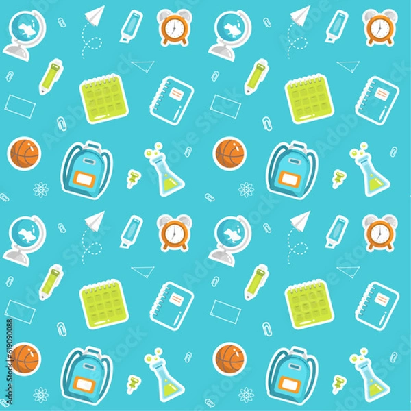 Fototapeta Back to school seamless pattern