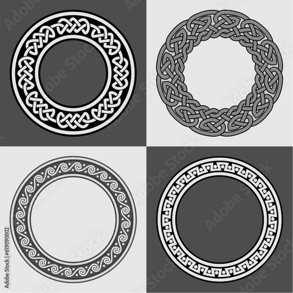 Fototapeta Round Celtic ornaments. Vector isolated.
