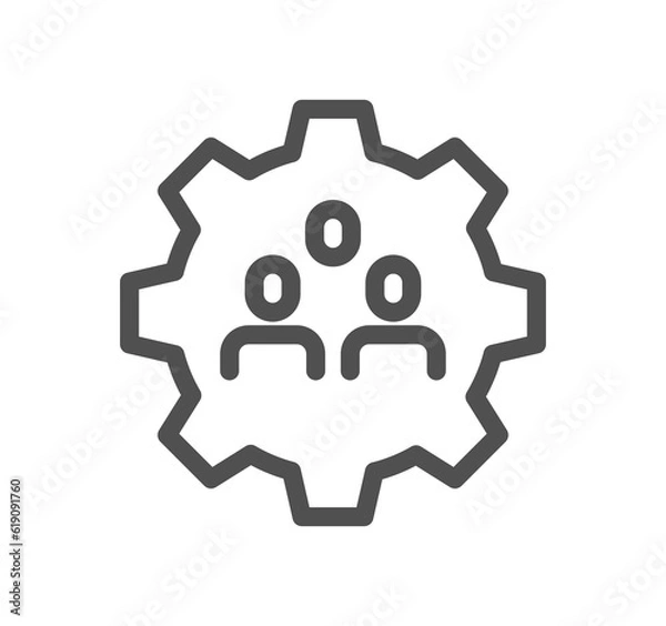 Fototapeta Team work related icon outline and linear symbol.
