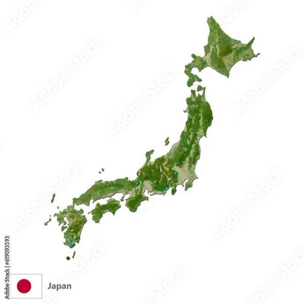 Obraz Japan Topography Country  Map Vector
