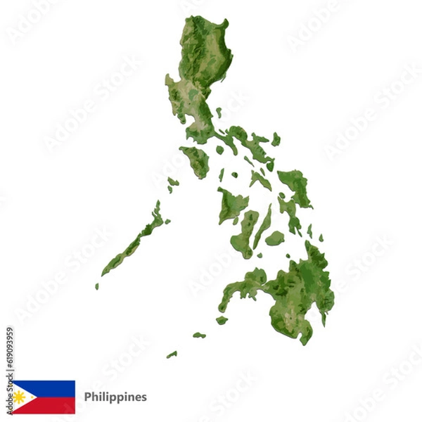 Obraz Philippines Topography Country  Map Vector