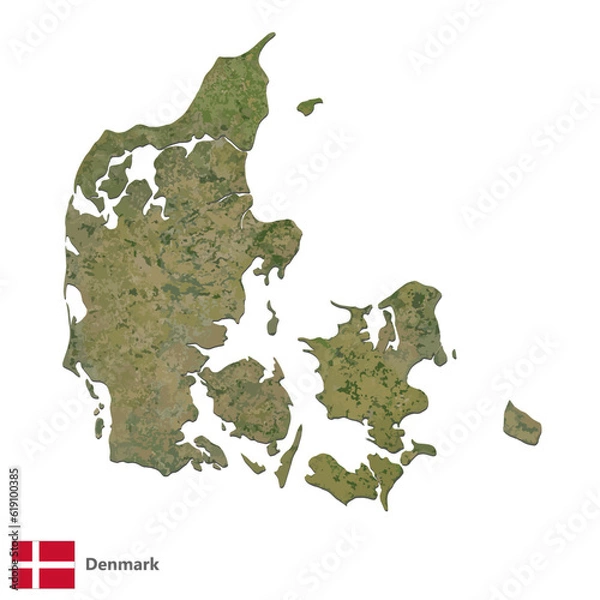 Obraz Denmark Topography Country  Map Vector
