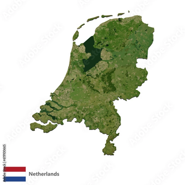Obraz Netherlands Topography Country  Map Vector