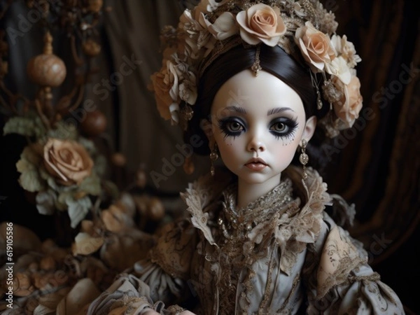 Fototapeta Generative AI ball joint doll, barocco style