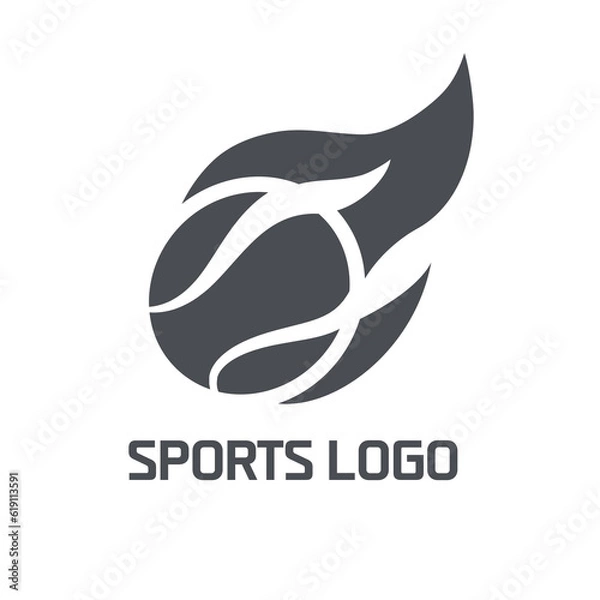 Obraz fired speedy ball logo design