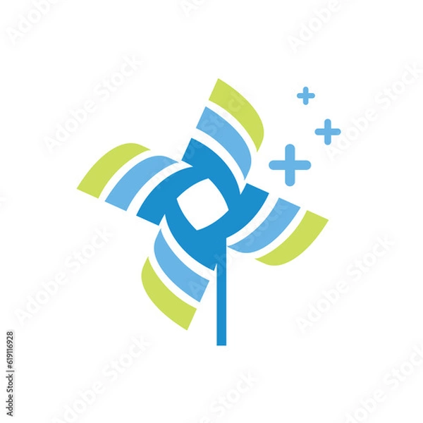 Obraz Simple flat cute Windmill logo