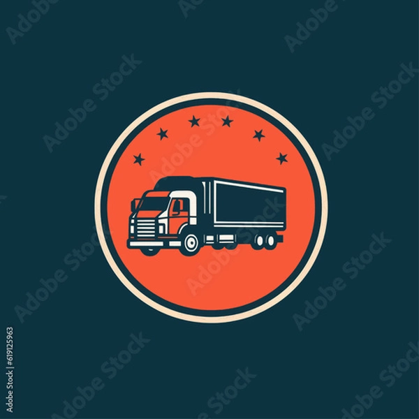 Obraz Truck and Stars Vector Logo