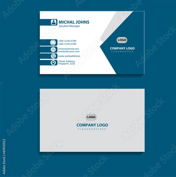 Fototapeta creative business card and name card,horizontal simple clean template vector design