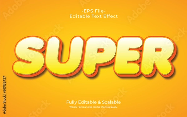 Obraz Super style 3D text effect editable template