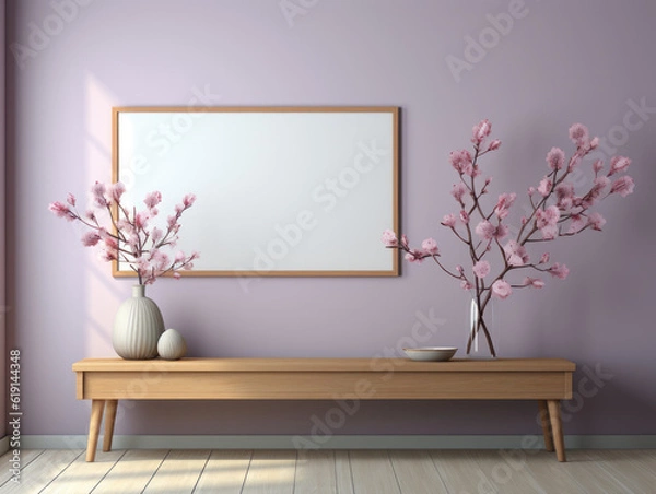 Fototapeta Mockup frame in home, Mockups Design 3D, High-quality Mockups, Generative Ai