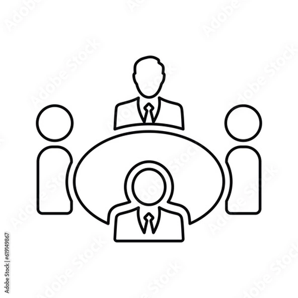 Fototapeta Executive Meeting icon. Line, outline design.