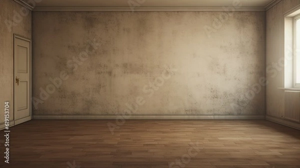 Fototapeta Vintage style empty room with old wall on background