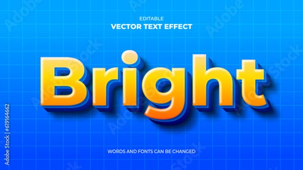 Obraz bright editable text effect with yellow and blue color