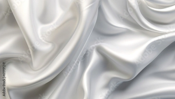 Obraz Pure Elegance: White Silk Background