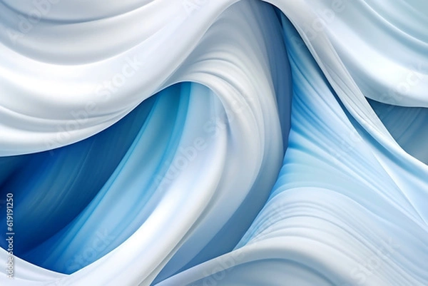 Obraz White and Blue Swirl in 3D