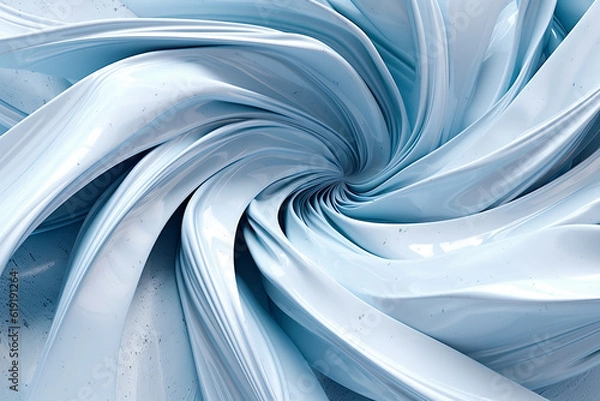 Obraz White and Blue Swirl in 3D
