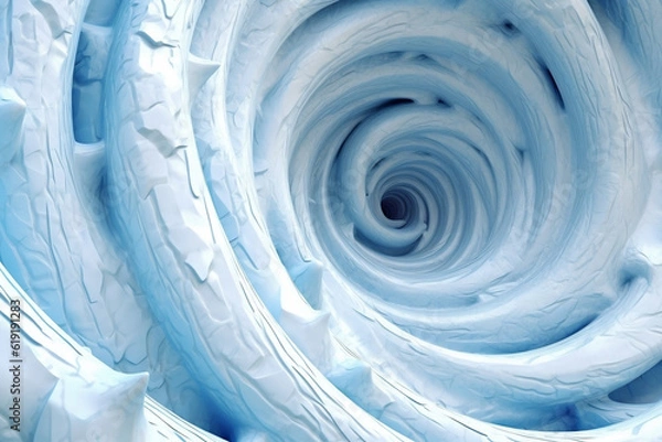 Obraz White and Blue Swirl in 3D