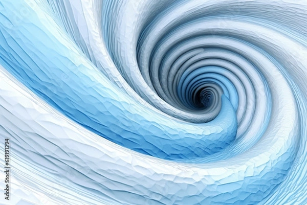 Obraz White and Blue Swirl in 3D