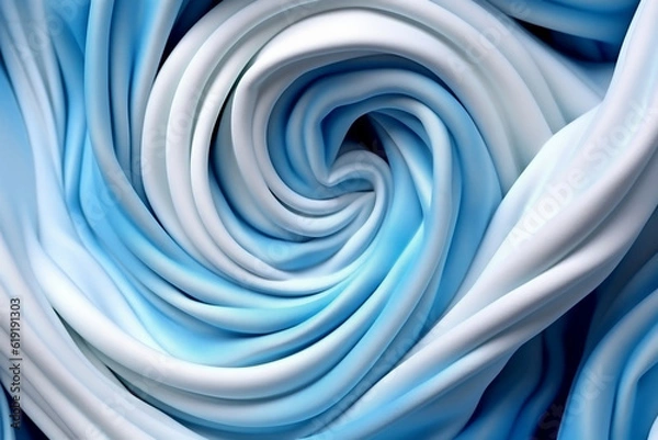 Obraz White and Blue Swirl in 3D