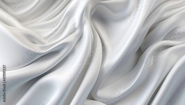 Obraz Pure Elegance: White Silk Background