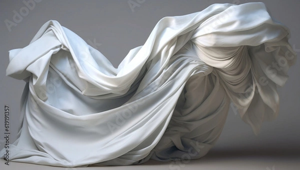 Obraz Pure Elegance: White Silk Background