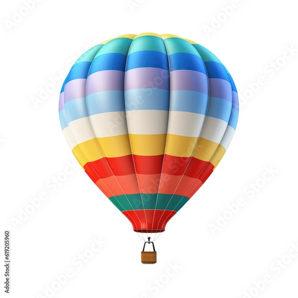 Fototapeta Hot air balloon isolated on transparent background. Generative ai.