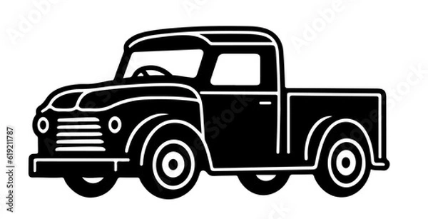 Obraz Pickup Truck icon vector logo