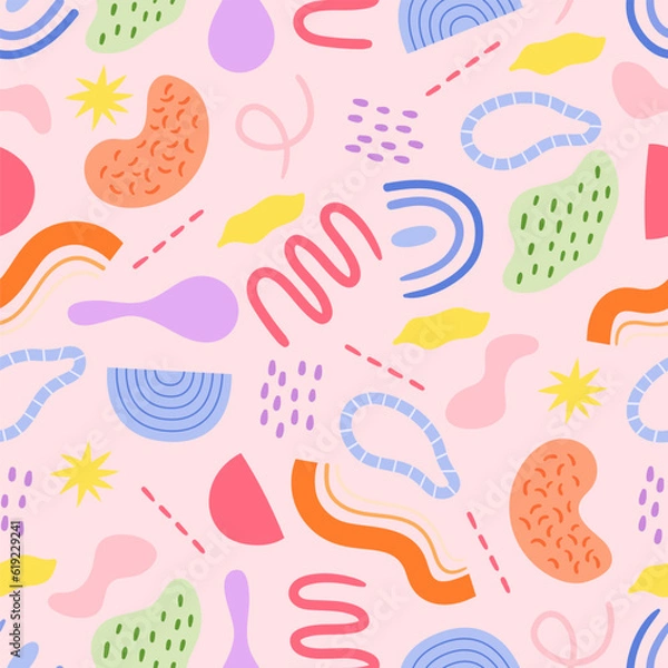 Fototapeta Delightful Seamless Pattern Featuring Colorful Kid Scrabbles, Creating A Playful And Educational Design