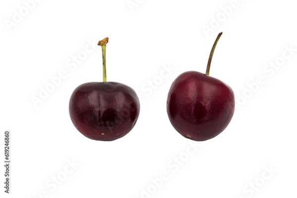 Fototapeta Cherries isolated on transparent background, PNG image