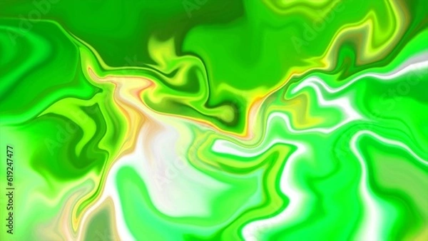 Fototapeta Swirls of marble. Liquid marble texture. Marble ink green color. Fluid art. Very Nice Abstract Green Design. Green Swirl Texture Background Marbling. 3D Rendering.