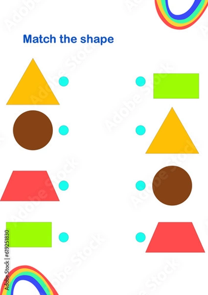 Obraz Match the same shape for children books