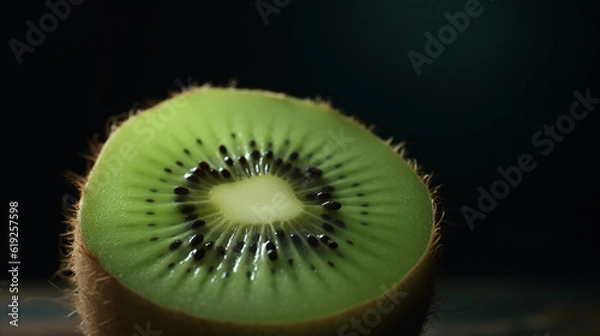 Fototapeta close up of kiwi fruit green healthy generative ai