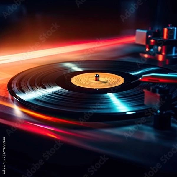 Obraz Spinning vinyl records 