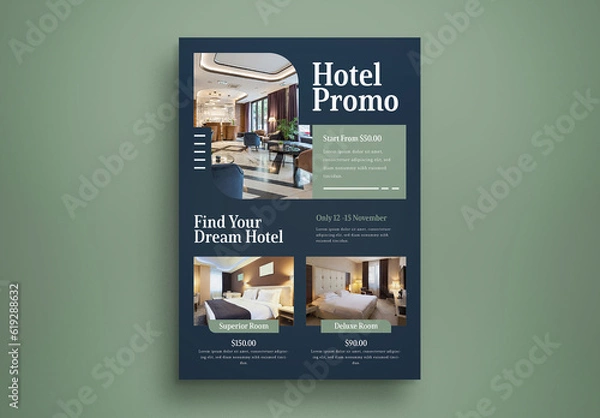 Obraz Modern Hotel Promo Flyer Layout