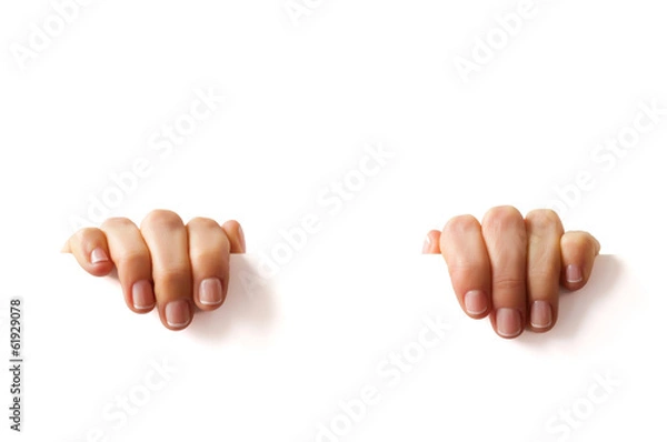 Obraz Cut-out hands holding whiteboard