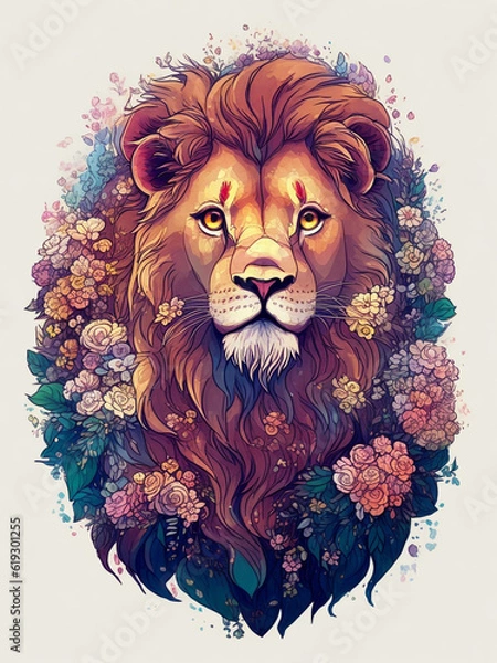 Fototapeta lion head isolated