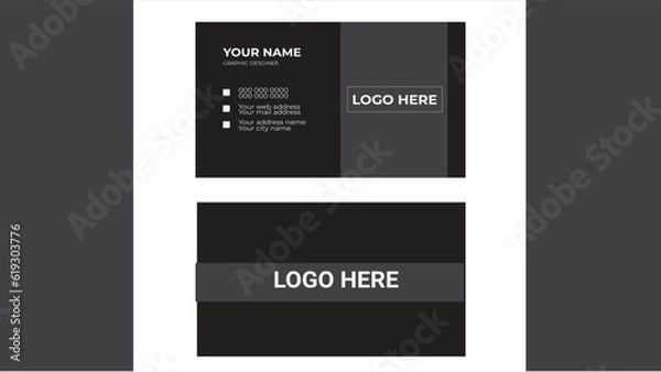 Fototapeta Set of modern business card print templates. Personal visiting card with company logo. Vector illustration. Stationery design.