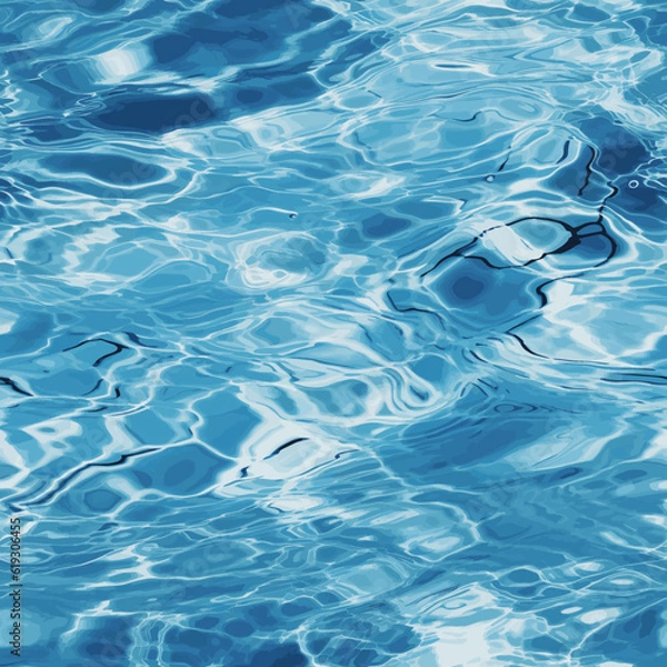 Fototapeta Detailed View of Gentle Water Pool Ripples. Summer pool vibes. Seamless pattern. Infinitely tileable.