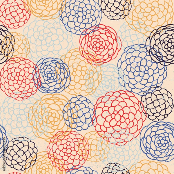 Fototapeta Seamless japanese style pattern. illustration