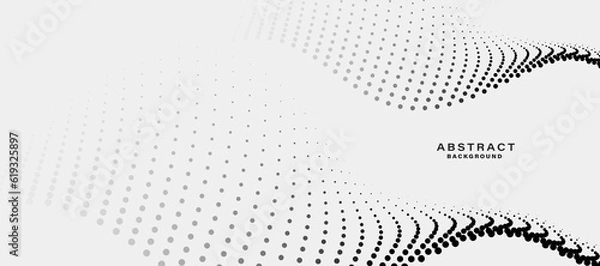 Fototapeta Grey white abstract background with flowing particles. Digital future technology concept. vector illustration.