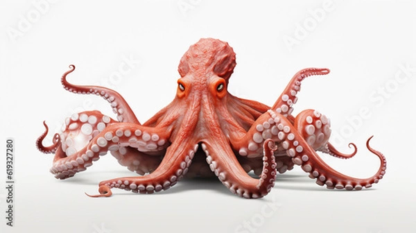 Fototapeta octopus (octopuses or octopodes) on isolated background. AI Generative